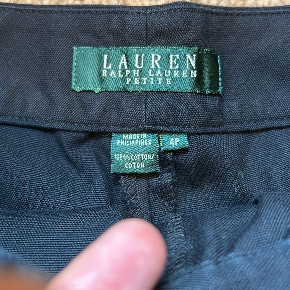 Ralph Lauren Petite Flat Front Black Shorts EUC - Picture 3 of 3